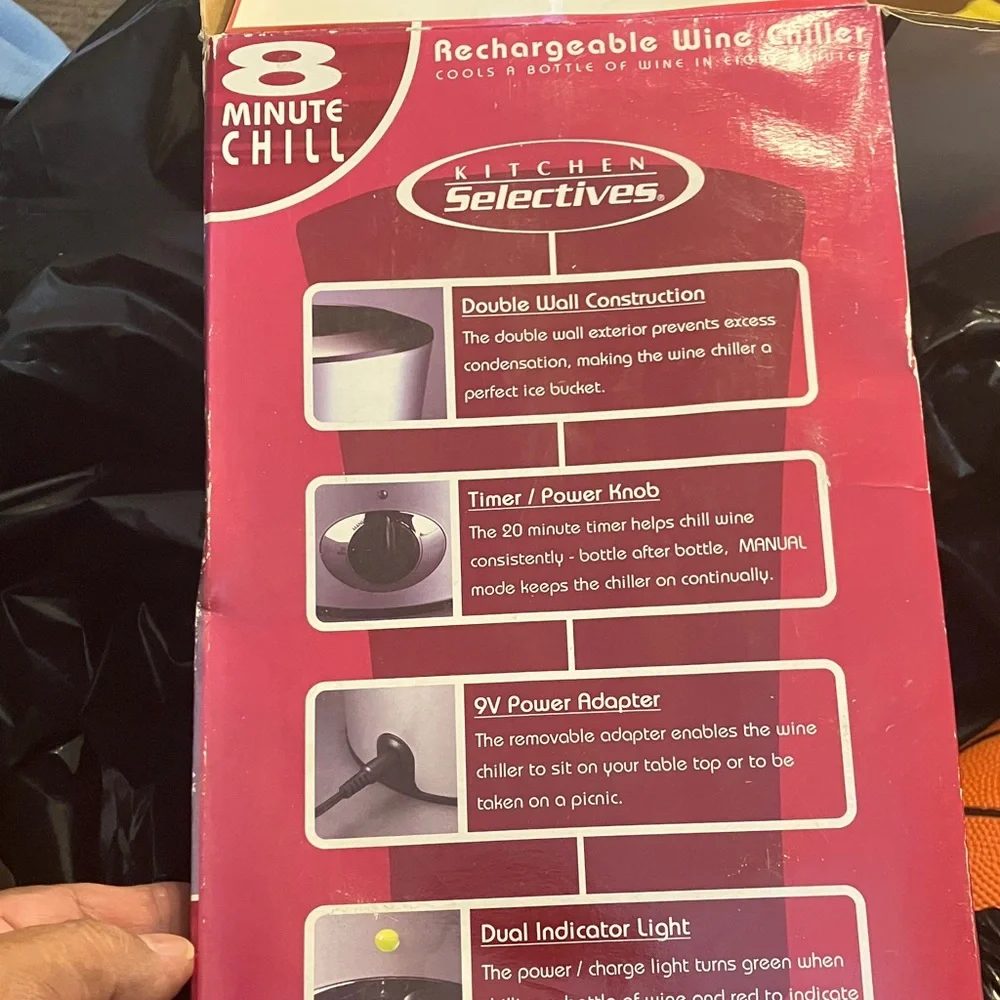 Kitchen Selectives Rechargeable Wine Chiller NIB